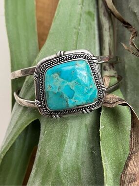 Turquoise & Silver Cuff Bracelet.
